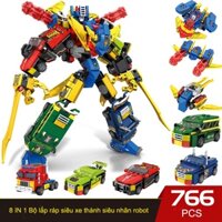 Bộ đồ chơi lắp ráp siêu nhân từ các phương tiện giao thông 8in1