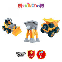 Bộ đồ chơi lắp ráp Vecto DIY-Xe ủi, xe ben,nón và phụ kiện