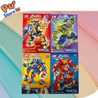 Bộ đồ chơi LEGO lắp ghép siêu anh hùng Spiderman Iron man Captain american Thanos dành cho các bé phát triển tư duy