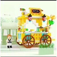 Bộ đồ chơi lego xếp hình Đồ chơi lắp ráp xe bán đồ ăn nhiều màu sắc phát triển tư duy cho bé