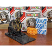 Bộ Đồ Chơi Lô Tô Size To - Loto Bingo 90 Số Có Tờ Thẻ Dò Và Lồng Quay Xổ Số 25×25cm