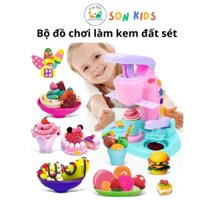 Bộ Đồ Chơi Máy Làm Kem Đất Sét 26 Món Nhựa An Toàn Màu Sắc Dễ Thương Cho Bé