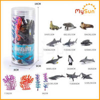 Bộ đồ chơi mô hình các con động vật, sinh vật biển, khủng long bằng nhựa cho bé MySun. - Hộp Đại dương