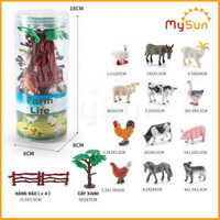 Bộ đồ chơi mô hình các con động vật, sinh vật biển, khủng long bằng nhựa cho bé MySun. - Hộp Gia Súc
