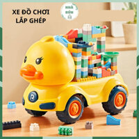 Bộ Đồ Chơi Mô Hình Xe Kết Hợp Lắp Ghép Xe Ô Tô, Xe Con Vịt, Xe Khủng Long lớn 2 trong 1 tích hợp lắp ghép cho bé
