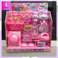 Bộ đồ chơi mô phỏng máy giặt, bàn là, quần áo cho bé thỏa sức sáng tạo và nhập vai