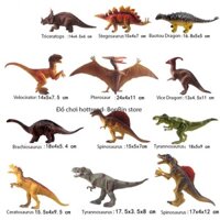 Bộ đồ chơi mô phỏng mô hình 12 con khủng long kỉ Jurassic World Dinosaurs siêu thật hàng cao su cao cấp không mùi
