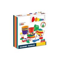 Bộ Đồ chơi Montessori học liệu sỏi cầu vồng 63 chi tiết Rainbow Stones kèm cốc thẻ hình và kẹp