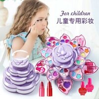 Bộ đồ chơi mỹ phẩm cho trẻ em, hộp quà trang điểm xoay an toàn không độc hại, quà sinh nhật công chúa, sơn móng tay thực tế