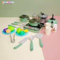 Bộ đồ chơi nấu ăn 27 chi tiết có bếp có đèn, thiết kế y như thật, đồ chơi nấu ăn