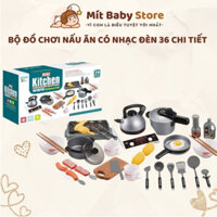 Bộ đồ chơi nấu ăn 36 chi tiết, bếp có nhạc và đèn, thiết kế y như thật, đồ chơi nấu ăn cho bé từ 2 tuổi