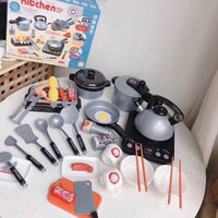 Bộ đồ chơi nấu ăn 36 món có bếp có nhạc và đèn, thiết kế y như thật, đồ chơi nấu ăn cho bé từ 2 đến 8 tuổi