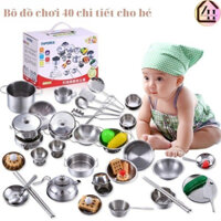 Bộ đồ chơi nấu ăn bằng inox 40 món cho bé yêu