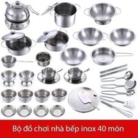 Bộ đồ chơi nấu ăn inox 40 món cho bé