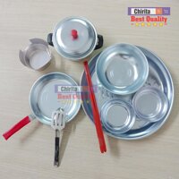 Bộ Đồ Chơi Nấu Ăn Mini - Bằng Nhôm - Gồm 10 Món