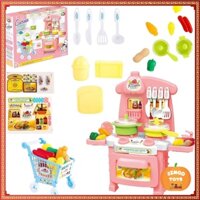 Bộ đồ chơi nấu ăn nhà bếp KITCHEN DREAM cho bé kèm xe đẩy , đồ chơi mô phỏng đồ dùng nhà bếp thông minh