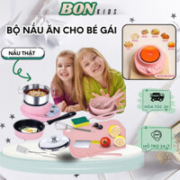 Bộ đồ chơi nấu ăn thật nhà bếp 22 chi tiết cao cấp màu hồng đầy đủ phụ kiện đi kèm vui nhộn cho bé