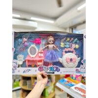 Bộ đồ chơi ngôi nhà búp bê Barbie có bàn trang điểm cỡ lớn,Búp bê chở xe bán kem xinh đẹp cho bé gái, quà tặng bé gái