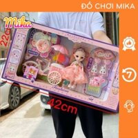 Bộ đồ chơi ngôi nhà búp bê Barbie có bàn trang điểm cỡ lớn,Búp bê chở xe bán kem xinh đẹp cho bé gái, quà tặng bé gái