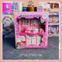 Bộ Đồ Chơi Nhà Bếp Hồng Mini Cho Bé Gái – Đồ Chơi Nấu Ăn Kitchen Cao Cấp Meo Toys|6801-C