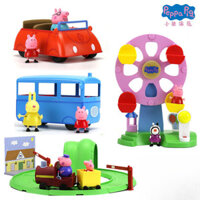 Bộ Đồ Chơi Peppa Pig / Peppa Pig Peppa Pig Phòng Mô Phỏng Nhà Chơi Bánh Xe Ferris Đồ Chơi Âm Nhạc Xe Lửa Nhỏ Đỏ Trường Xe Buýt Cảnh Bộ Đồ Chơi