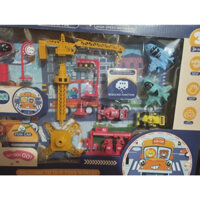 Bộ Đồ Chơi Phương Tiện Giao Thông Đa Năng – Xe Cẩu, Máy Bay, Ô Tô, Trạm Xây Dựng Cho Bé