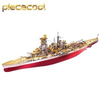 Bộ đồ chơi PIECECOOL lắp ráp mô hình tàu chiến honggou 3D bằng kim loại DIY