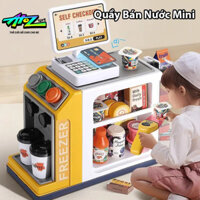 Bộ Đồ Chơi Quầy Bán Nước Mini Có Máy Pha Coffee , Máy Tính Tiền , Quẹt Thẻ , Máy Quét Kèm Nhiều Sản Phẩm Bán Hàng Cho Bé