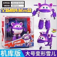 Bộ đồ chơi Super Wings hoàn chỉnh, hangar, robot biến hình lớn Chel, Golden, D
