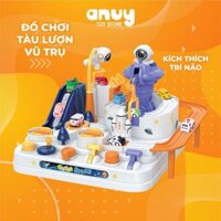 Bộ đồ chơi tàu lượn vũ trụ phi hành gia điều khiển nút bảng bận rộn cho bé