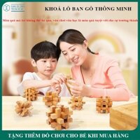 Bộ đồ chơi tháo lắp khoá Khổng Minh, khoá Lỗ Ban, đồ chơi trí tuệ bằng gỗ thách thức mọi lứa tuổi