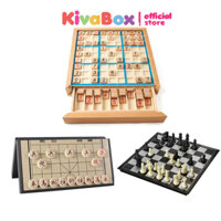 Bộ đồ chơi thông minh cờ vua , cờ tướng, sudoku Kivabox chân đế gắn nam châm từ tính