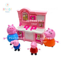 Bộ đồ chơi trẻ em Căn Bếp Gia Đình Heo Peppa mini màu hồng dễ thương cho bé 552B-9 đồ chơi trẻ em Peekaboo Toys