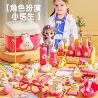 Bộ đồ chơi Trẻ Em Đồ Chơi Bác Sĩ Nhỏ Bộ Cô Gái Ống Nghe Hộp Y Tế Y Tá Chơi Tiêm Cho Bé quà tặng bé