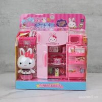 Bộ đồ chơi trẻ em thỏ hồng, bộ tủ lạnh công chúa, nhà bếp, máy giặt, máy tính tiền, trò chơi giả vờ cho bé gái