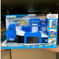 Bộ đồ chơi trụ sơ cảnh sát, có gara, đèn nhạc kèm xe và máy bay mini Z3 [Hỏa Tốc HCM]