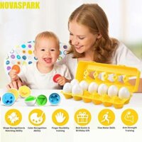Bộ đồ chơi trứng phù hợp NOVASPARK, Đồ chơi hộp trứng thể thao dễ thương giáo dục, Quà tặng trẻ em Hộp đựng trứng 3D bằng nhựa Đồ chơi giáo dục trứng Phục sinh Trẻ mẫu giáo