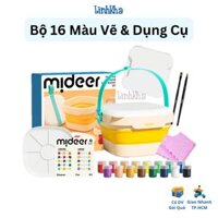 Bộ Đồ Chơi Vẽ Màu Nước 16 Màu Kèm Dụng Cụ Hộp Đựng Gấp Gọn - Mideer Portable Gouache Paint Bucket Set 16 color MD2284