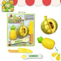 Bộ Đồ Chơi Vỉ Sầu Riêng Kèm Bắp Cắt Đồ Ăn Nhập Vai Mô Hình Kem Mì Pudding, Kem Toben Nhựa ABS Cao Cấp, Đồ Chơi Đút Ăn