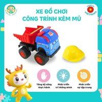 Bộ đồ chơi xe ben cảnh sát kèm mũ công trình và tua vít chất liệu nhựa nguyên sinh an toàn, giúp trẻ phát triển sự tư duy, tinh thần sáng tạo LAToys