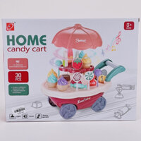 Bộ Đồ Chơi Xe Đẩy Bán Kem-Home Candy Cart-Có Nhạc Dùng Pin Cho Bé