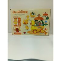 Bộ Đồ Chơi Xe Đẩy Bán Kem Vịt Vàng + Bàn Ăn, Tủ Lạnh Dễ Thương Cho Bé