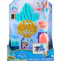 Bộ đồ chơi xếp chồng truyện Disney the Little Nàng tiên cá Ariel 's Grotto Playset, Nhà búp bê có thể xếp chồng lên nhau với búp bê nhỏ và 10 phụ kiện HLX16