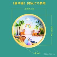 Bộ đồ chơi xếp hình cảnh quan mini tự nhiên DIY, hình ảnh trong hình, nhãn dán đĩa tròn, bộ vật liệu thủ công cho trẻ em