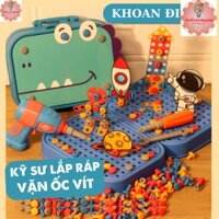 Bộ Đồ Chơi Xếp Hình Cho Bé Trai Lắp Ráp Kỹ Sư Vặn Ốc Vít Combo Hộp Dụng Cụ Sửa Chữa Kỹ Thuật Khoan Điện Tovit