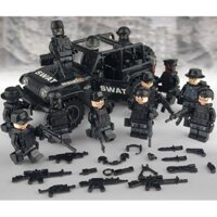 Bộ đồ chơi xếp hình lắp ráp Lego 12 nhân vật và 1 xe quân đội SWAT