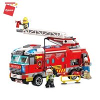 Bộ Đồ chơi xếp hình lego thông minh cho bé QMAN 2807: Ô tô cứu hỏa