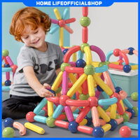 Bộ Đồ Chơi Xếp Hình Nam Châm MAGNETIC Cho Bé 36-64 Chi Tiết Phát Triển Trí Tuệ