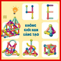 Bộ Đồ Chơi Xếp Hình Nam Châm MAGNETIC Cho Bé 64 Chi Tiết Phát Triển Trí Tuệ