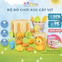 Bộ đồ chơi xúc cát mùa hè XC05 Đầy đủ chơi bãi biển, nhà tắm Dễ thương cho bé trai, bé gái họa tiết con vịt vàng IQ Kao